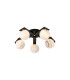 Cortland 54cm Flush Ceiling 5 Light G9 IP44 Black/Polished Chrome/Grey Round Marble Effect Glass-1