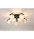 Cortland 54cm Flush Ceiling 5 Light G9 IP44 Black/Polished Chrome/Grey Round Marble Effect Glass-3