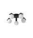 Cortland 54cm Flush Ceiling 5 Light G9 IP44 Black/Polished Chrome/Grey Round Marble Effect Glass-4