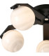 Cortland 54cm Flush Ceiling 5 Light G9 IP44 Black/Polished Chrome/Grey Round Marble Effect Glass-5