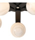 Cortland 54cm Flush Ceiling 5 Light G9 IP44 Black/Polished Chrome/Grey Round Marble Effect Glass-7