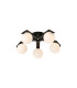 Cortland 54cm Flush Ceiling 5 Light G9 IP44 Black/Polished Chrome/Opal Smooth Round Glass-1