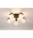 Cortland 54cm Flush Ceiling 5 Light G9 IP44 Black/Polished Chrome/Opal Smooth Round Glass-3
