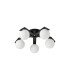Cortland 54cm Flush Ceiling 5 Light G9 IP44 Black/Polished Chrome/Opal Smooth Round Glass-5