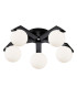 Cortland 54cm Flush Ceiling 5 Light G9 IP44 Black/Polished Chrome/Opal Smooth Round Glass-6