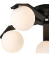 Cortland 54cm Flush Ceiling 5 Light G9 IP44 Black/Polished Chrome/Opal Smooth Round Glass-7