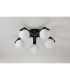 Cortland 54cm Flush Ceiling 5 Light G9 IP44 Black/Polished Chrome/Opal Smooth Round Glass-10