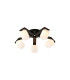Cortland 54cm Flush Ceiling 5 Light G9 IP44 Black/Polished Chrome/Opal Smooth Tubular Glass-1