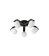 Cortland 54cm Flush Ceiling 5 Light G9 IP44 Black/Polished Chrome/Opal Smooth Tubular Glass-4