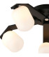 Cortland 54cm Flush Ceiling 5 Light G9 IP44 Black/Polished Chrome/Opal Smooth Tubular Glass-5