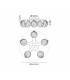 Cortland 54cm Flush Ceiling 5 Light G9 IP44 Black/Polished Chrome/Opal Round Segment Glass-2
