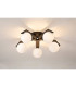 Cortland 54cm Flush Ceiling 5 Light G9 IP44 Black/Polished Chrome/Opal Round Segment Glass-3