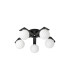 Cortland 54cm Flush Ceiling 5 Light G9 IP44 Black/Polished Chrome/Opal Round Segment Glass-4