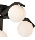 Cortland 54cm Flush Ceiling 5 Light G9 IP44 Black/Polished Chrome/Opal Round Segment Glass-6