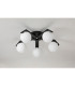 Cortland 54cm Flush Ceiling 5 Light G9 IP44 Black/Polished Chrome/Opal Round Segment Glass-8