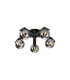 Cortland 54cm Flush Ceiling 5 Light G9 IP44 Black/Polished Chrome/Smoke Smooth Round Glass-1