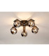 Cortland 54cm Flush Ceiling 5 Light G9 IP44 Black/Polished Chrome/Smoke Smooth Round Glass-3