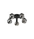 Cortland 54cm Flush Ceiling 5 Light G9 IP44 Black/Polished Chrome/Smoke Smooth Round Glass-4