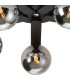 Cortland 54cm Flush Ceiling 5 Light G9 IP44 Black/Polished Chrome/Smoke Smooth Round Glass-7