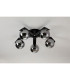Cortland 54cm Flush Ceiling 5 Light G9 IP44 Black/Polished Chrome/Smoke Smooth Round Glass-8