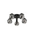 Cortland 54cm Flush Ceiling 5 Light G9 IP44 Black/Polished Chrome/Smoke Ribbed Round Glass-4