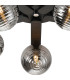 Cortland 54cm Flush Ceiling 5 Light G9 IP44 Black/Polished Chrome/Smoke Ribbed Round Glass-7