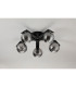 Cortland 54cm Flush Ceiling 5 Light G9 IP44 Black/Polished Chrome/Smoke Ribbed Round Glass-8