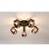 Cortland 54cm Flush Ceiling 5 Light G9 IP44 Black/Polished Chrome/Smoke Smooth Tubular Glass-3
