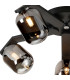 Cortland 54cm Flush Ceiling 5 Light G9 IP44 Black/Polished Chrome/Smoke Smooth Tubular Glass-5