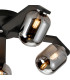 Cortland 54cm Flush Ceiling 5 Light G9 IP44 Black/Polished Chrome/Smoke Smooth Tubular Glass-6