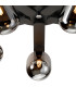 Cortland 54cm Flush Ceiling 5 Light G9 IP44 Black/Polished Chrome/Smoke Smooth Tubular Glass-7