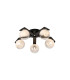 Cortland 54cm Flush Ceiling 5 Light G9 IP44 Black/Polished Chrome/White Two-Tone Snow Specks Round Glass-1