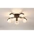 Cortland 54cm Flush Ceiling 5 Light G9 IP44 Black/Polished Chrome/White Two-Tone Snow Specks Round Glass-3