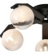 Cortland 54cm Flush Ceiling 5 Light G9 IP44 Black/Polished Chrome/White Two-Tone Snow Specks Round Glass-5