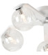 Cortland 54cm Flush Ceiling 5 Light G9 IP44 White/Polished Chrome/Clear Waved Round Glass-5