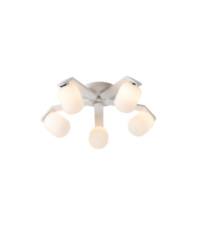 Cortland 54cm Flush Ceiling 5 Light G9 IP44 White/Polished Chrome/Opal Smooth Tubular Glass-1
