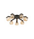 Cortland 64cm Flush Ceiling 7 Light G9 IP44 Black/Polished Chrome/Amber Smooth Round Glass-1