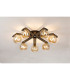 Cortland 64cm Flush Ceiling 7 Light G9 IP44 Black/Polished Chrome/Amber Smooth Round Glass-3