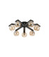 Cortland 64cm Flush Ceiling 7 Light G9 IP44 Black/Polished Chrome/Amber Smooth Round Glass-4