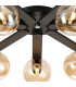 Cortland 64cm Flush Ceiling 7 Light G9 IP44 Black/Polished Chrome/Amber Smooth Round Glass-6