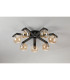 Cortland 64cm Flush Ceiling 7 Light G9 IP44 Black/Polished Chrome/Amber Smooth Round Glass-8