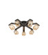 Cortland 64cm Flush Ceiling 7 Light G9 IP44 Black/Polished Chrome/Amber Smooth Tubular Glass-1