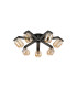 Cortland 64cm Flush Ceiling 7 Light G9 IP44 Black/Polished Chrome/Amber Smooth Tubular Glass-4