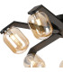 Cortland 64cm Flush Ceiling 7 Light G9 IP44 Black/Polished Chrome/Amber Smooth Tubular Glass-5