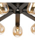 Cortland 64cm Flush Ceiling 7 Light G9 IP44 Black/Polished Chrome/Amber Smooth Tubular Glass-6
