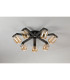 Cortland 64cm Flush Ceiling 7 Light G9 IP44 Black/Polished Chrome/Amber Smooth Tubular Glass-8