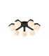 Cortland 64cm Flush Ceiling 7 Light G9 IP44 Black/Polished Chrome/Brown Round Marble Effect Glass-1