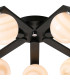 Cortland 64cm Flush Ceiling 7 Light G9 IP44 Black/Polished Chrome/Brown Round Marble Effect Glass-5