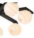 Cortland 64cm Flush Ceiling 7 Light G9 IP44 Black/Polished Chrome/Brown Round Marble Effect Glass-6