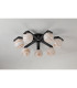 Cortland 64cm Flush Ceiling 7 Light G9 IP44 Black/Polished Chrome/Brown Round Marble Effect Glass-7